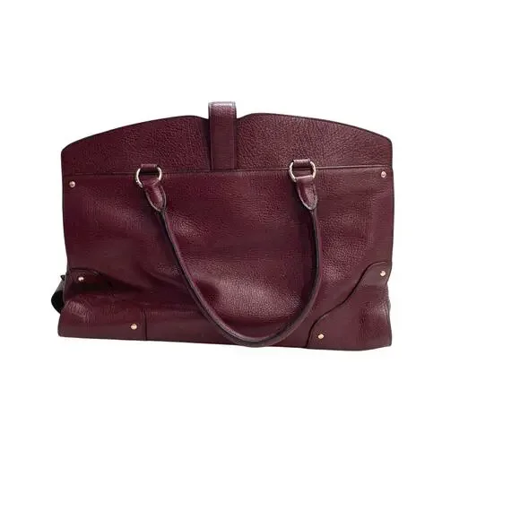 Coach Burgundy Pebbled Leather Mercer Satchel